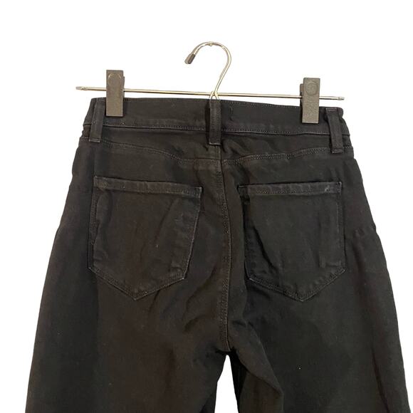 L'AGENCE Black Straight Fringe Raw Edge Trim Ankle Denim Jeans Women Sz 23 - Picture 3 of 9